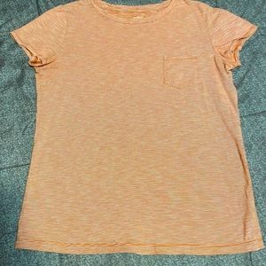Universal thread woman’s short sleeve pocket tee orange stripes size XS